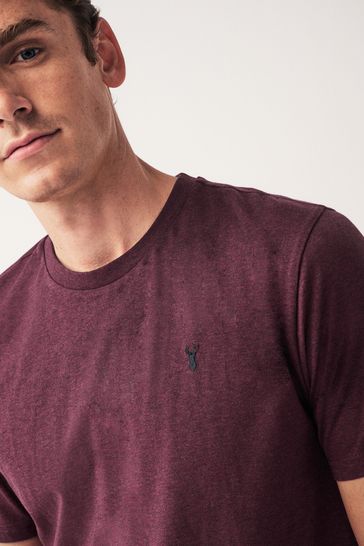 Buy Burgundy Red Single Stag Marl T Shirt from Next Bahrain