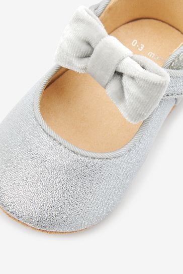 Silver Sparkle Occasion Mary Jane Baby Shoes 0 18mths