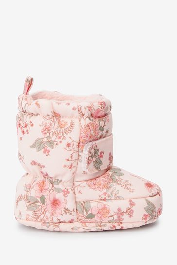 Pink Floral Thinsulate™ Warm Lined Baby Snow Boots (0-24mths)