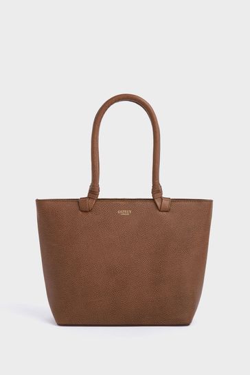 OSPREY LONDON Tan The Collier Leather Shoulder Tote Bag