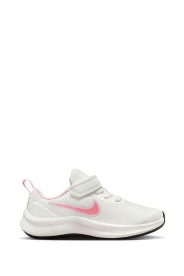 Nike White/Pink Star Runner 3 Junior Trainers