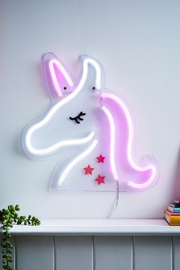 glow Pink Neon Unicorn Wall Light