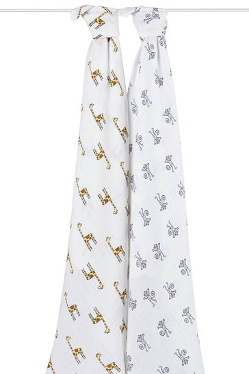 Buy aden anais Large Cotton Muslin Blankets 2 Pack Jungle Jam