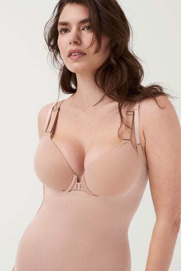 Buy SPANX® Nude Medium Control Thinstincts 2.0 Open Bust Mid Thigh Shaping  Bodysuit from Next Luxembourg