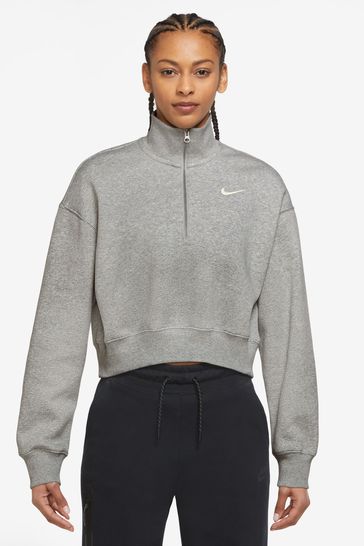 Buy Nike Grey Mini Swoosh Quarter Zip Top from Next Luxembourg