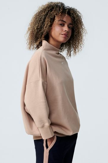 Nike mini swoosh oversized sweatshirt beige outlet