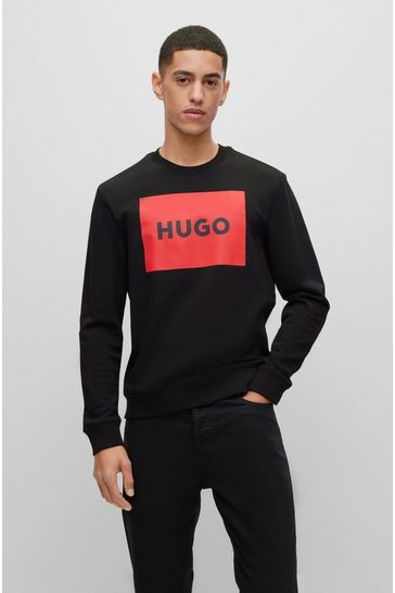 HUGO Large Box Logo Crew Neck Sweatshirt