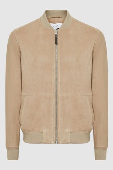 Reiss leather bomber clearance jacket