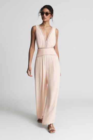 Blush wide leg jumpsuit cheap