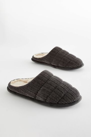 Dark grey hotsell mule slippers