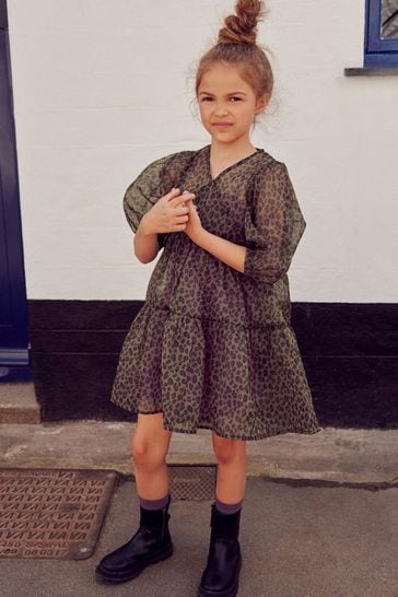 Next girls leopard print dress hot sale