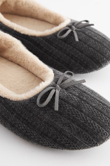 Buy Charcoal Grey Corduroy Ballet Slippers from Next Australia