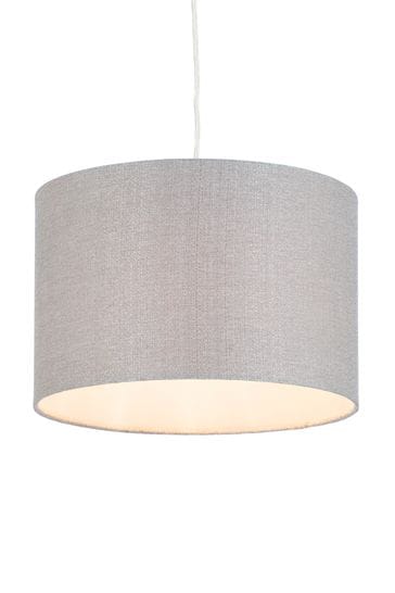 BHS Grey 30cm Metallic Linen Shade