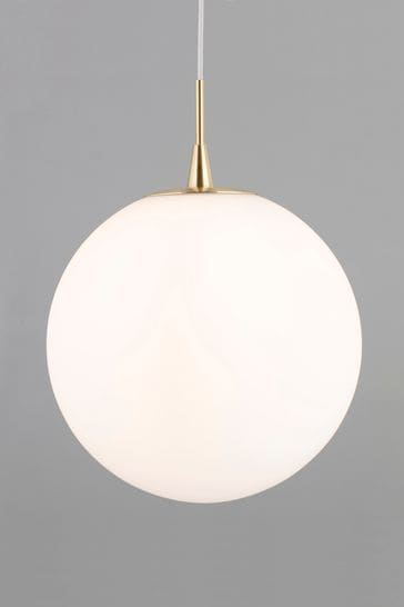 BHS Silver Opal Glass Sphere Ceiling Light Pendant
