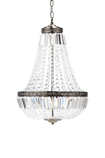 BHS Silver Esmeralda Ceiling Light Pendant