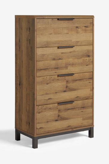 Oak effect tall outlet chest of drawers