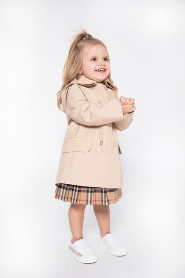 Baby Girls Branded Coat in Beige