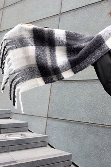 White grey shop scarf