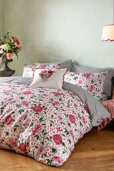 Cath Kidston Pink Tea Rose Duvet Cover and Pillowcase Set