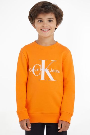Buy Calvin Klein Jeans Boys Orange Monogram Logo Jumper from Next Slovenia