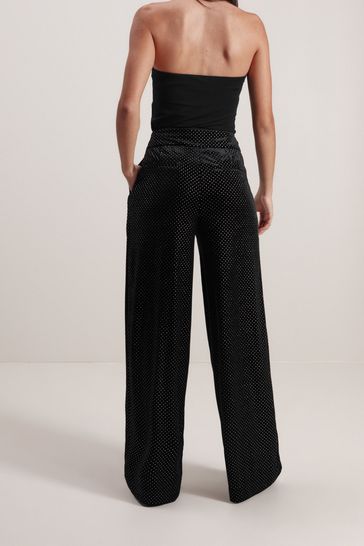 Embellished wide leg trousers new arrivals