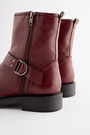 Burgundy biker boots hotsell