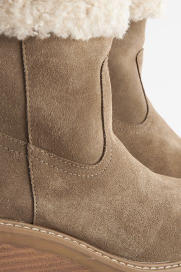 Buy Mink Brown Forever Comfort Suede Wedge Ankle Boots from Next Germany