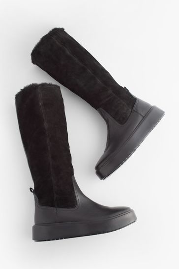 Fur lined knee hotsell high boots uk