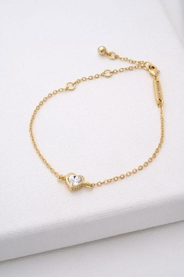 Ted Baker Gold Tone HANSAA: Crystal Heart Adjustable Bracelet