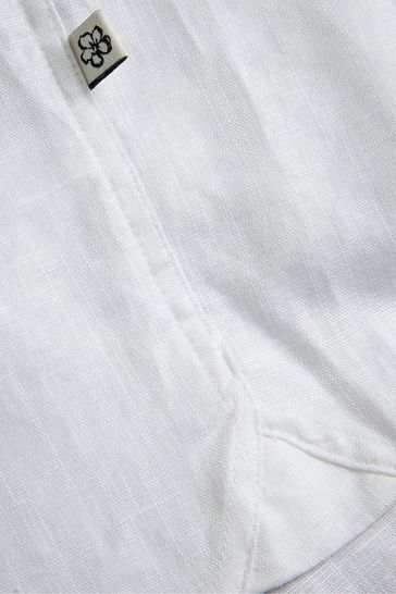 Ted Baker White Kingfrd Short Sleeve Linen Shirt