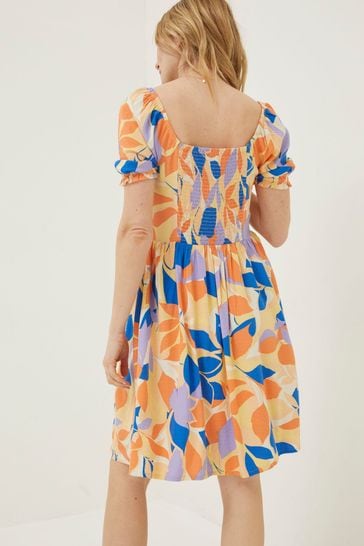 Buy FatFace Orange Aideen Stencil Floral Dress from Next Luxembourg