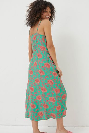 Buy FatFace Green Ariel Bali Blooms Midi Dress from Next Luxembourg