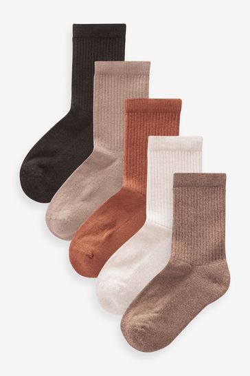 Buy Neutral Ribbed Boot Socks 5 Pack from Next Kuwait