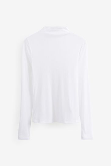 White long deals sleeve high neck