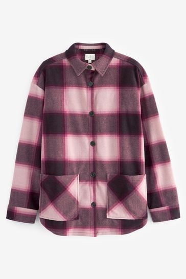 Buy Pink Check Fleece Shacket from Next Australia