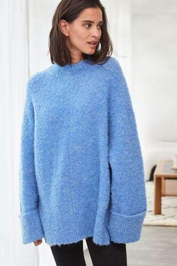 Blue oversized jumper best sale