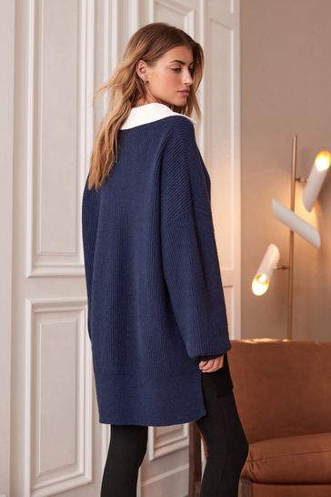 Buy Navy Blue Chunky Knit Jumper from Next Poland