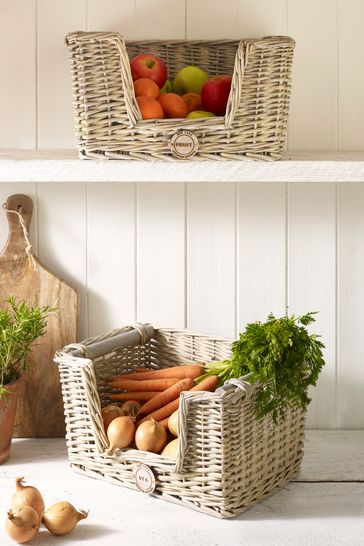 Stacking wicker clearance baskets