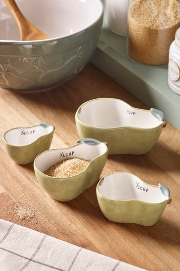 Set of 4 Green Pear Measuring Cups