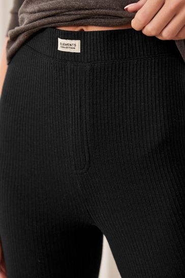 Black on sale ribbed leggings