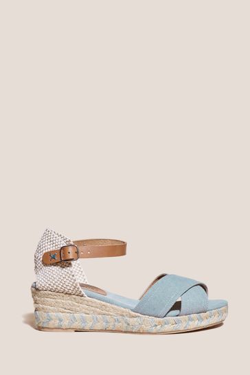 Buy White Stuff Blue Espadrille Canvas Open Wedges from Next Ireland