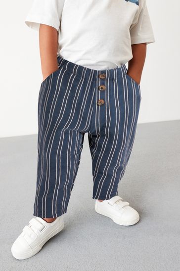 Blue striped joggers online