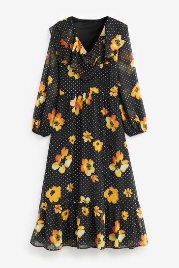 Buy Myleene Klass Orange Floral Midi Dress from Next Luxembourg