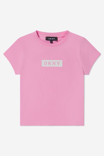Girls Organic Cotton Logo T-Shirt in Pink