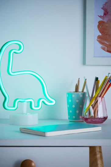 glow Green Neon Dinosaur Table Light