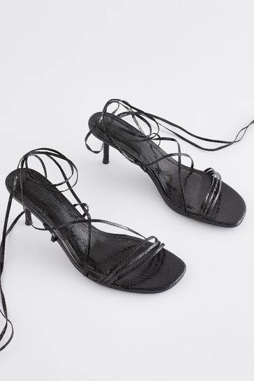 Black strappy kitten heels shop