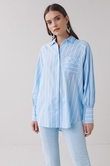 Blue/White Stripe Oversize Shirt