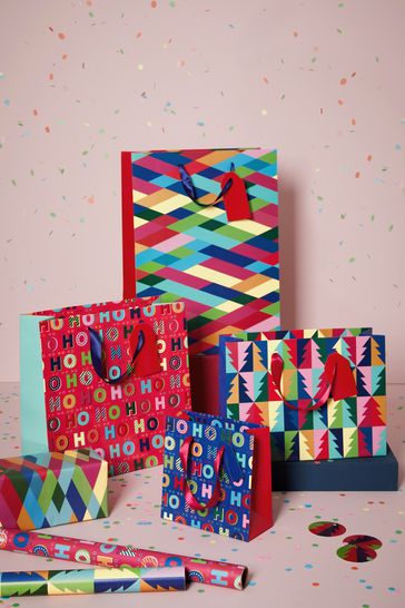 Set of 4 Brights Christmas Gift Bags