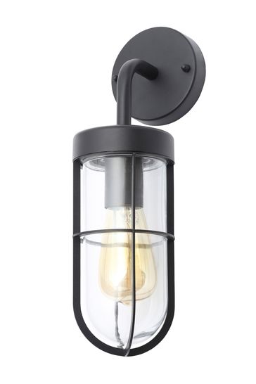 BHS Black Woking Caged Outdoor Wall Light