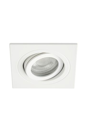 BHS White Cali Tiltable Indoor and Bathroom Square Downlight